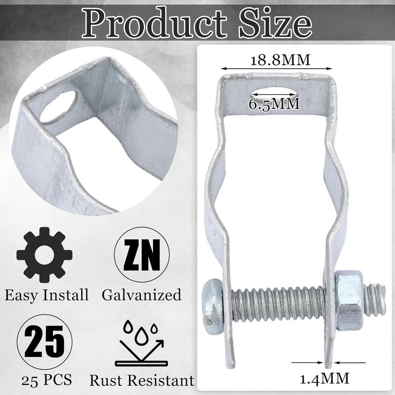 Yaocom 25 Pcs Zinc Plated Steel EMT Conduit Hanger with Bolt Ideal for Rigid and EMT Conduit Mounting to Surfaces, Insulated Supports or Threaded Rods, Furnished with Nut and Bolt (1/ 2 Inch) - Image 3